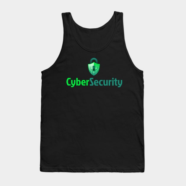 Cyber Security Lock Green Tank Top by Cyber Club Tees